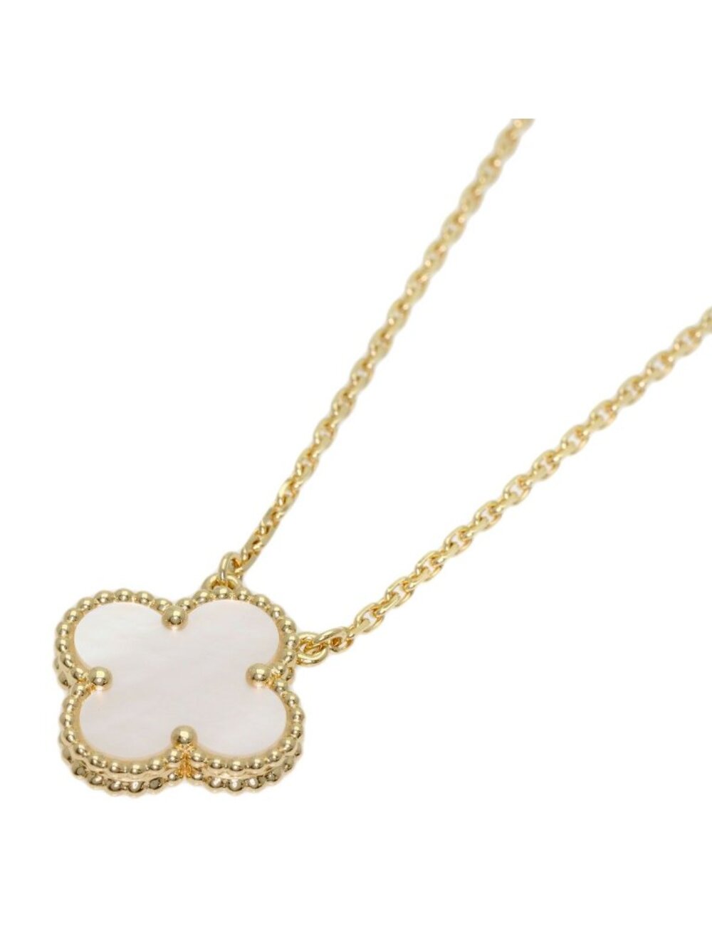 Van Cleef & Arpels Vintage Alhambra Shell Necklace 18k Yellow Gold